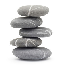 balancing stones isolated on a white