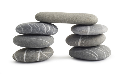 a pebble bridge isolated on a white
