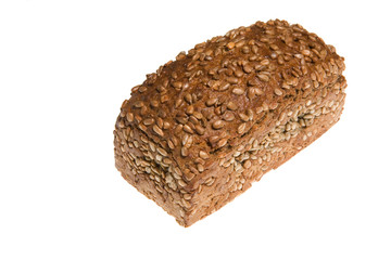 Brown bread isolated on white