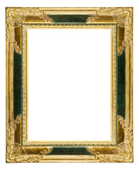 antique gold picture frame isolated on white with clipping path