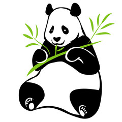 Illustration of sitting panda © Mahno