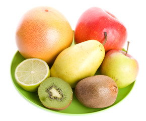 Few fruits isolated on white