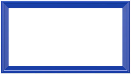 Empty blue photo frame. 3D rendered.