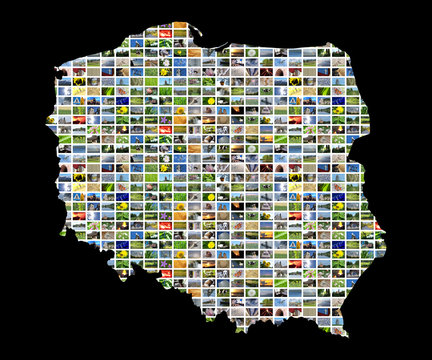 Fototapeta collage map of poland