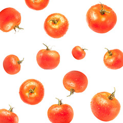 Fresh tomatos on white background
