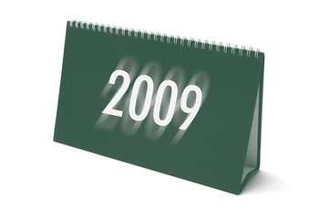 Desk Calendar with 2009 on White Background