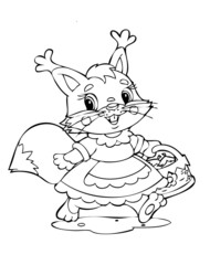 illustration of the happy playful squirrel