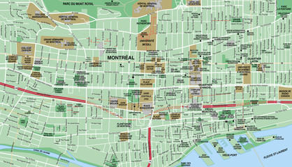 Montreal Downtown City Map