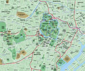 Tokyo Downtown City Map
