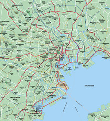 Tokyo, Japan Metropolitan Aera Map