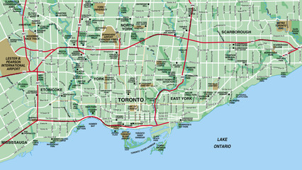 Toronto, Canada City Map