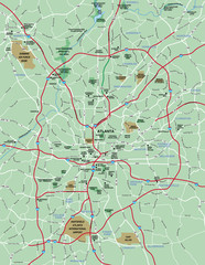 Atlanta , GA Metropolitan Area Map