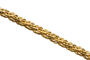 Golden chain  isolated on the white background