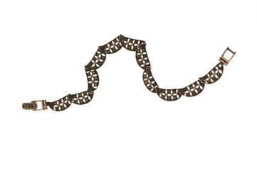 Silver bracelet isolated on the white background