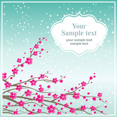 background with cherry twigs in bloom