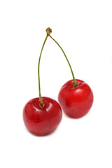 cherries isolated on white