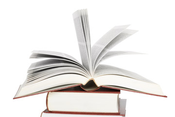open and close books isolated on white