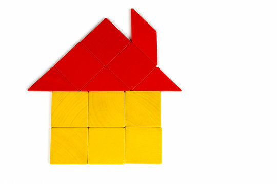 Colorful Tangram House icon
