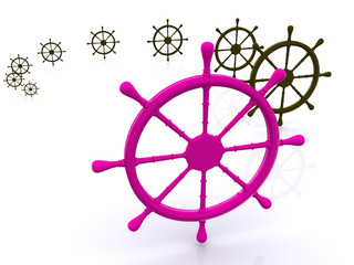 rudders leadership. 3D © sad