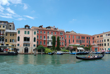 Venice Canal and gondola. Italy, Venice