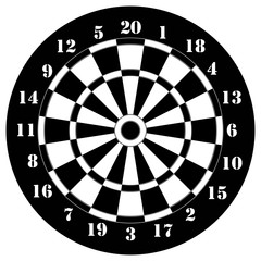 Darts game black and white