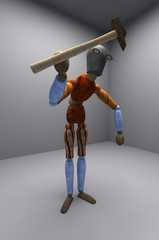 puppet with hammer