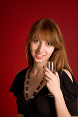 Obraz premium Sensual girl with champagne glass