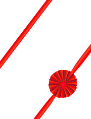 Red tape with a bow packing of a celebratory gift