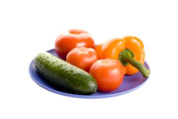 cucumber, tomatos and paprika