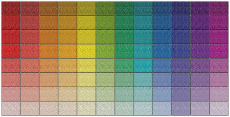 la palette des couleurs avec des pastilles bosselées