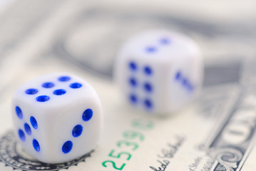 Image banknote  and dice