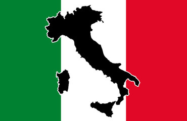 Silouette Italia su bandiera © Hellen