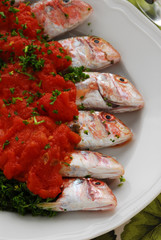 Triglie in rosso - Secondi di pesce - Ricetta della Toscana