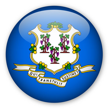 Connecticut State Flag Button