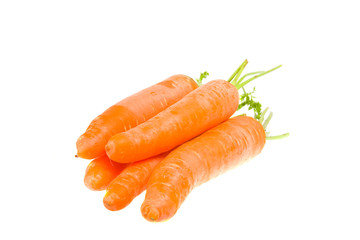 pile of carrotes isolated on the white background