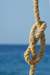 rope with a knot - sea background