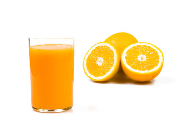 orange juice isolated on white..