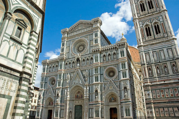 Cathedral duomo bell tower facade Florence