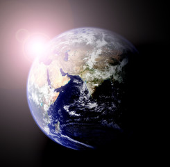 earth and sun