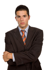 young business man portrait in white background