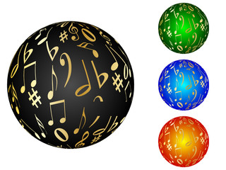 musical balls different colors