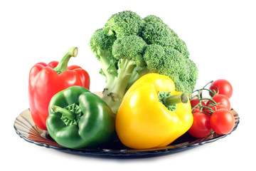 vegetables on a white background