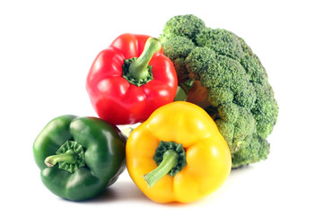 vegetables on a white background
