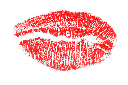 red lips isolated on white