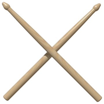 Crossed Drum Sticks