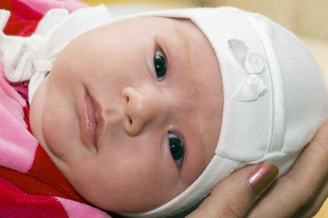 Baby on a mother hands