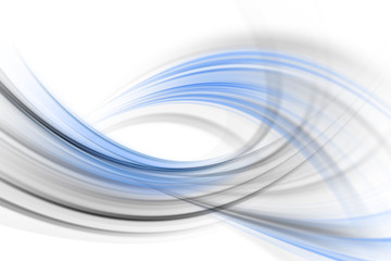 Blue and gray waves on white