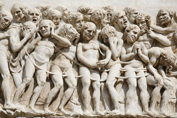 Entrance to Hell. Detail from the facade - Orvieto Cathedral