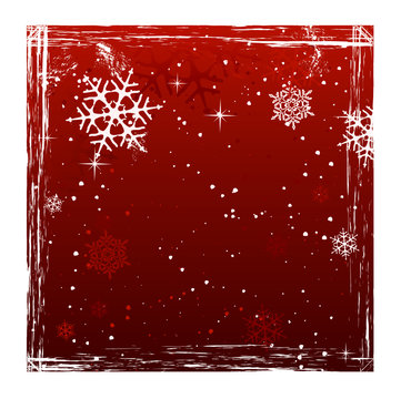 Red square grunge christmas background