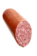 Smoked sausage isolated over a white background
